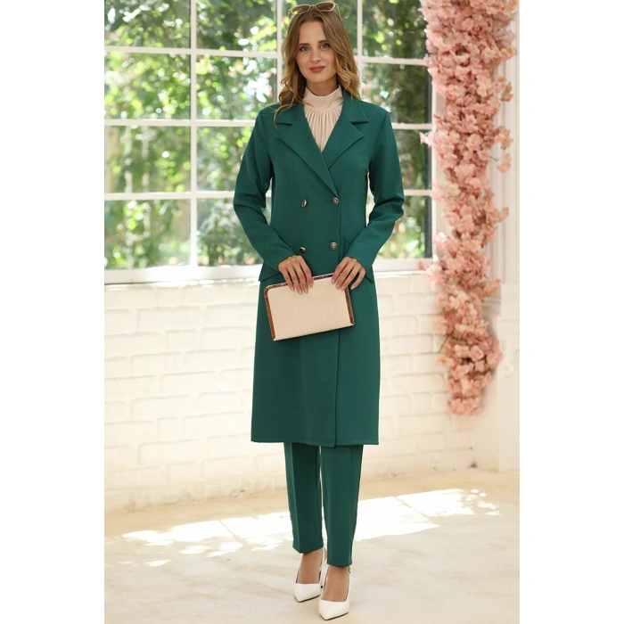 Zarif Ceket Pantolon Takım Zümrüt