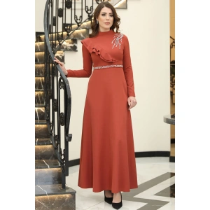 Elif Taşlı Elbise Kiremit