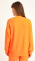 Kadın Neon Turuncu %100 Organik Pamuk Over Size Sweatshirt