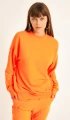 Kadın Neon Turuncu %100 Organik Pamuk Over Size Sweatshirt