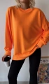 Kadın Neon Turuncu Over Size Luxury Basic Sweatshirt