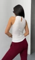 Kadın Beyaz Timsah Desen Degaje Yaka Arkadan Düğmeli Sıfır Kol Bluz