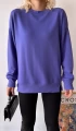 Kadın Mor Over Size Luxury Basic Sweatshirt