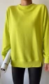 Kadın Neon Sarı Over Size Luxury Basic Sweatshirt