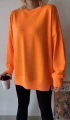 Kadın Neon Turuncu Over Size Luxury Basic Sweatshirt