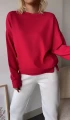 Kadın Pembe Over Size Luxury Basic Sweatshirt