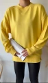 Kadın Sarı Over Size Luxury Basic Sweatshirt