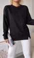 Kadın Siyah Over Size Luxury Basic Sweatshirt