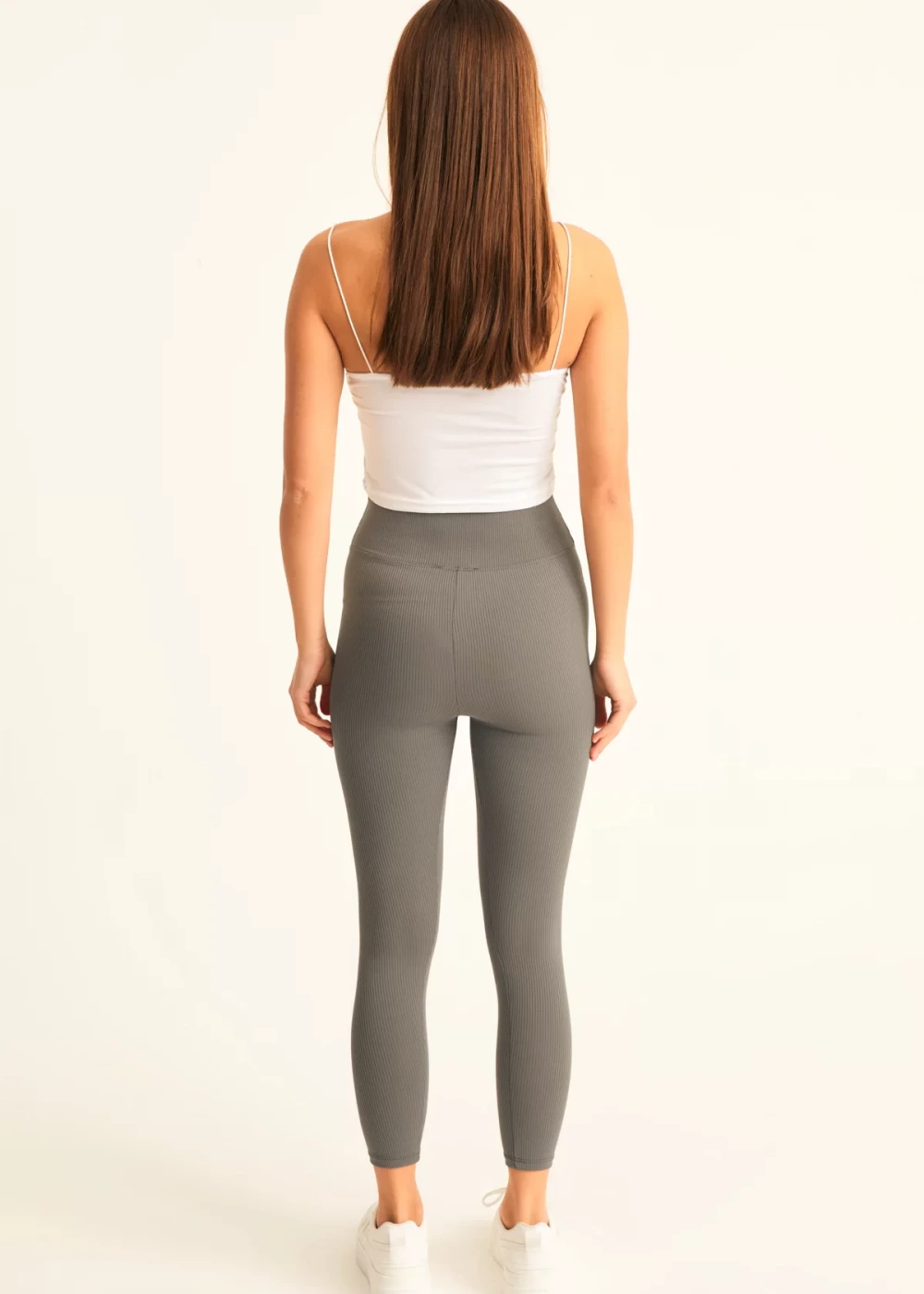 Kadın Antrasit Fitilli Yüksek Bel Tayt