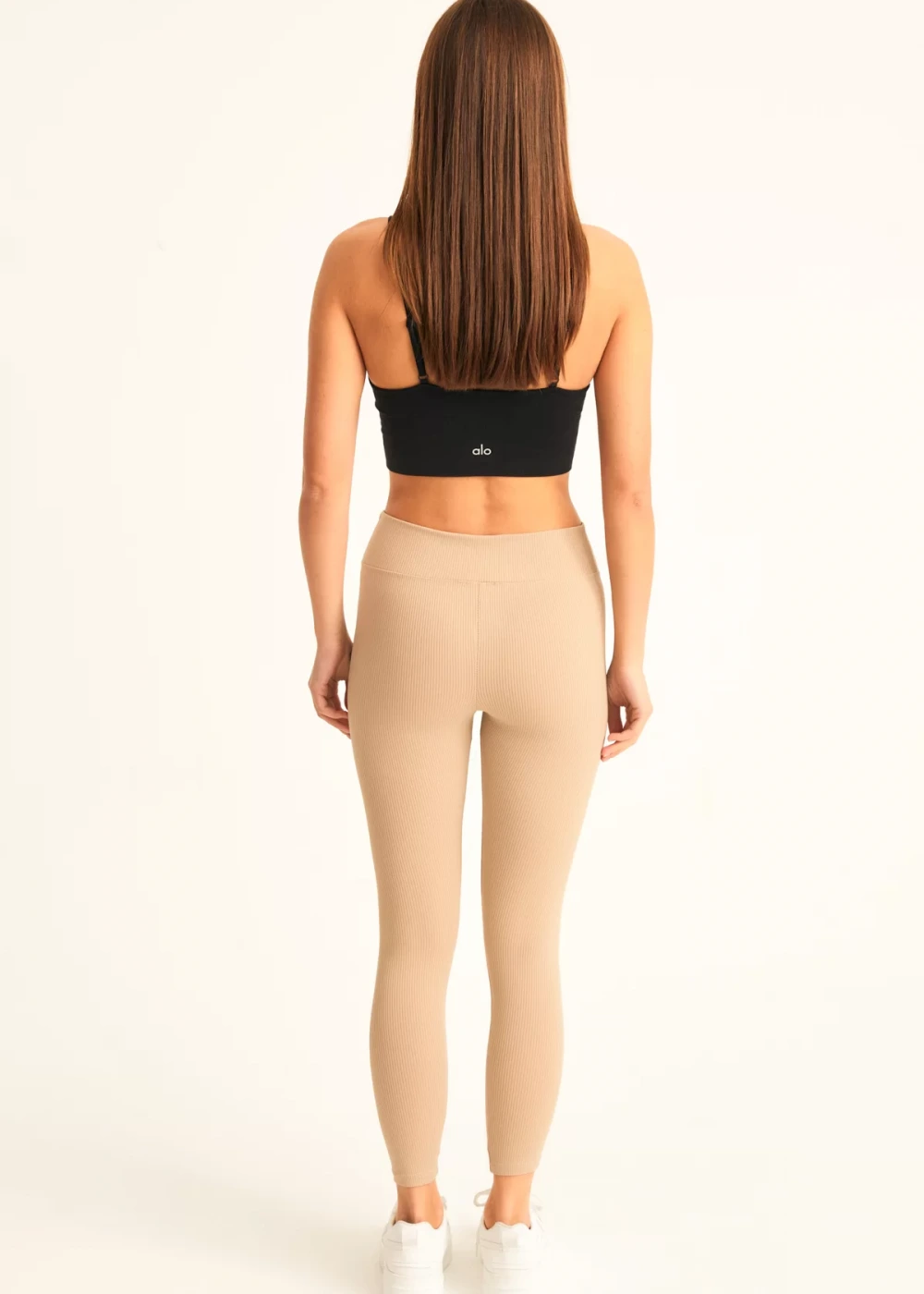 Kadın Bej Fitilli Yüksek Bel Tayt