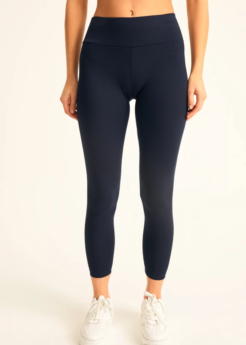 Kadın Lacivert Fitilli Yüksek Bel Tayt