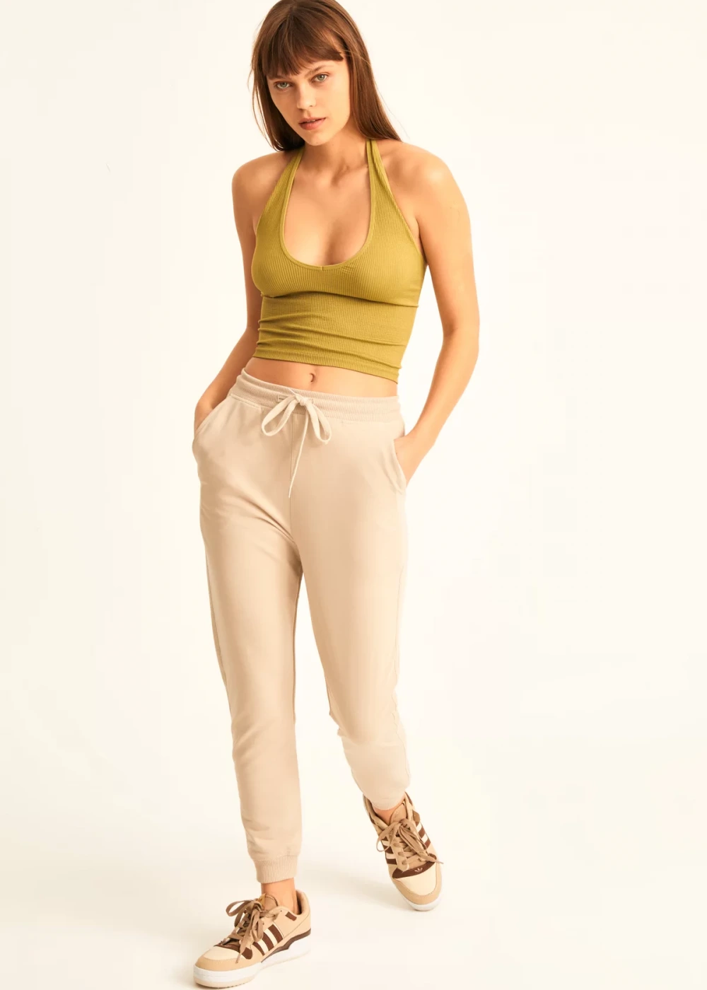 Kadın Taş Ribana Detay Eşofman Altı