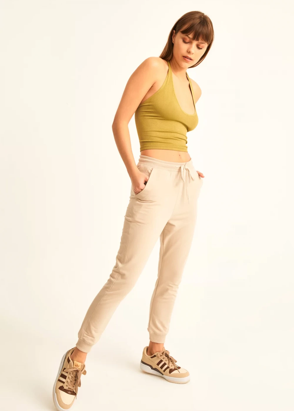 Kadın Taş Ribana Detay Eşofman Altı