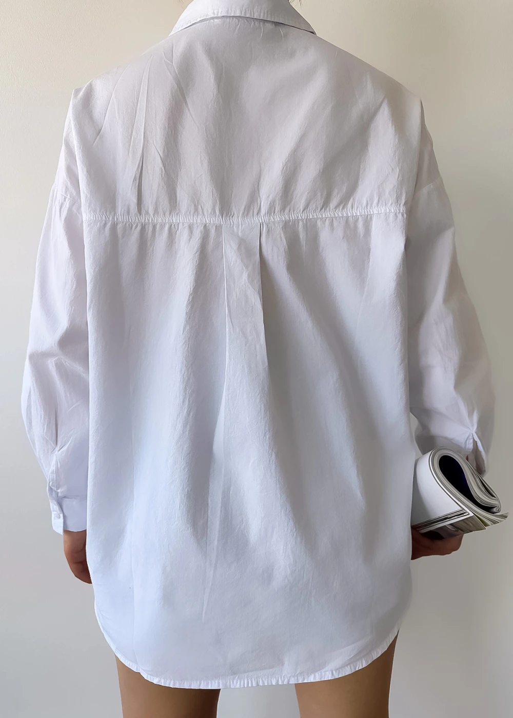 Kadın Beyaz Çift Cep Detaylı Gömlek