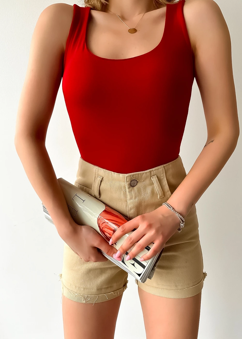 Kadın Bordo Sıfır Kol Luxury Önü Çift Kat Viskon Bluz