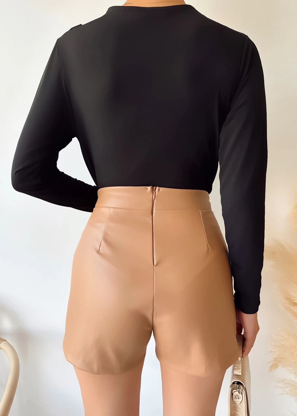 Kadın Uzun Kol Degaje Yaka Siyah Sandy Bluz