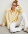Cepli Çizgili Poplin Gömlek Sarı