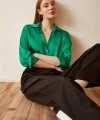 Basic Saten Gömlek Yeşil
