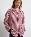 Çizgili T Kol Gömlek Bordo