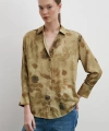 V Yaka Desenli Gömlek Haki