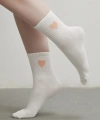 4 Lü Kalp İşlemeli Tenis Çorap Beyaz