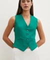 Düğmeli Yelek Yeşil