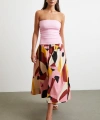 Desenli Midi Etek Pembe