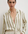Bambu Çizgili Gömlek Yeşil