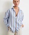 Kahve Çizgili Gömlek Mavi