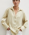 Basic Saten Gömlek Bej