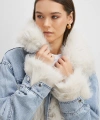Kot Garnili Kürklü Mont Mavi