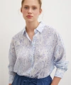 Damla Desenli Gömlek Mavi