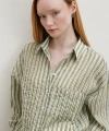 Transparan Çizgili Gömlek Haki