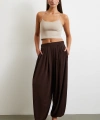 Paça Detaylı Şalvar Pantolon Kahve