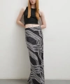Desenli Maxi Verev Etek Siyah