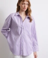 Lila Çizgili Gömlek Lila