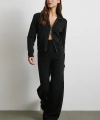 Çift Fermuarlı Hırka Takım Siyah
