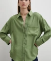 Mars Tencel Dökümlü Gömlek Yeşil