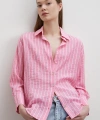 Çizgi Desenli Gömlek Pembe