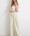 Bel Bantlı Wide Leg Pantolon Krem