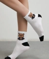 4 Lü Rocker Bear Kolej Çorap Seti Beyaz
