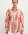 Cepli Çizgili Gömlek Oranj