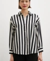 Robalı Çizgili Gömlek Siyah