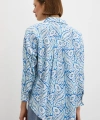 Şal Desen Modal Gömlek Mavi