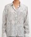 Damla Desenli Gömlek Gri