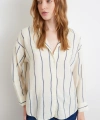 Çizgili Modal Gömlek İndigo