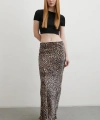 Leopar Desenli Verev Etek Bej