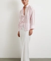 Organze Çizgili Gömlek Pembe