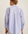 Çizgili Poplin Gömlek Açık Mavi