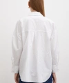 Varaklı Poplin Gömlek Beyaz